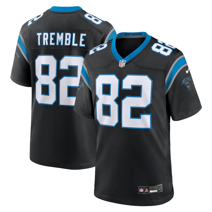 Men Carolina Panthers #82 Tommy Tremble Nike Black Team Game NFL Jersey